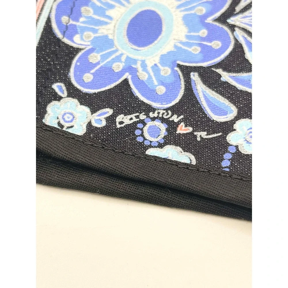 Brighton Reversible Floral Face Mask Hand Painted Blue White Multi Color‎ set